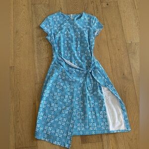 J. McLaughlin Dress Medium Blue White